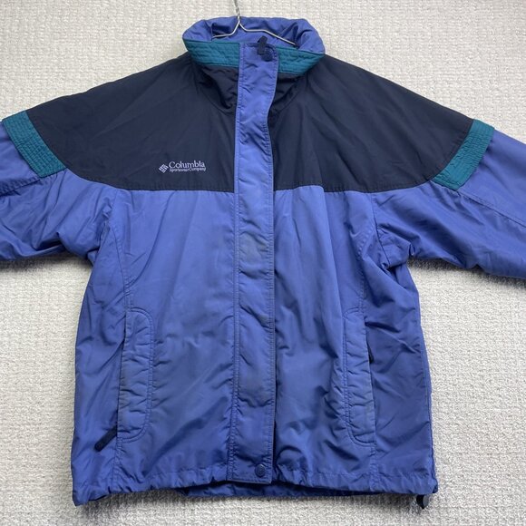 Vintage Columbia Windbreaker Jacket Women Size S Bugaboo Blue GreenPurple - Picture 8 of 16